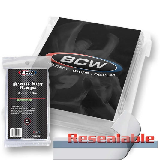 BCW Team Bags (100 Pack) – Resealable Card Protection Sleeves
