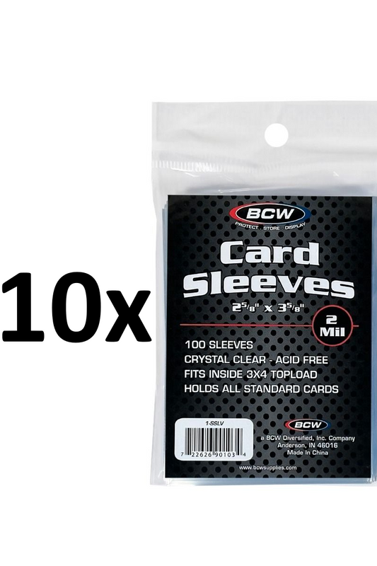 Penny Sleeve Mega Pack (10 x 100 packs) – 1,000 Trading Card Sleeves